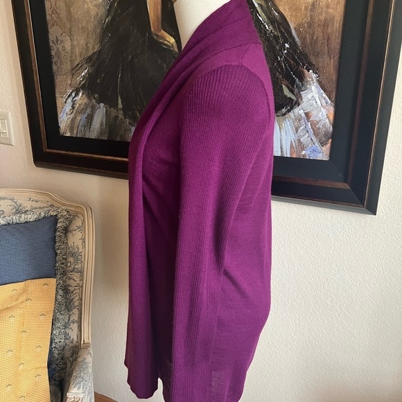 Donna Karen Plum Shawl Collar Cardigan Size XS/S - Picture 4 of 6